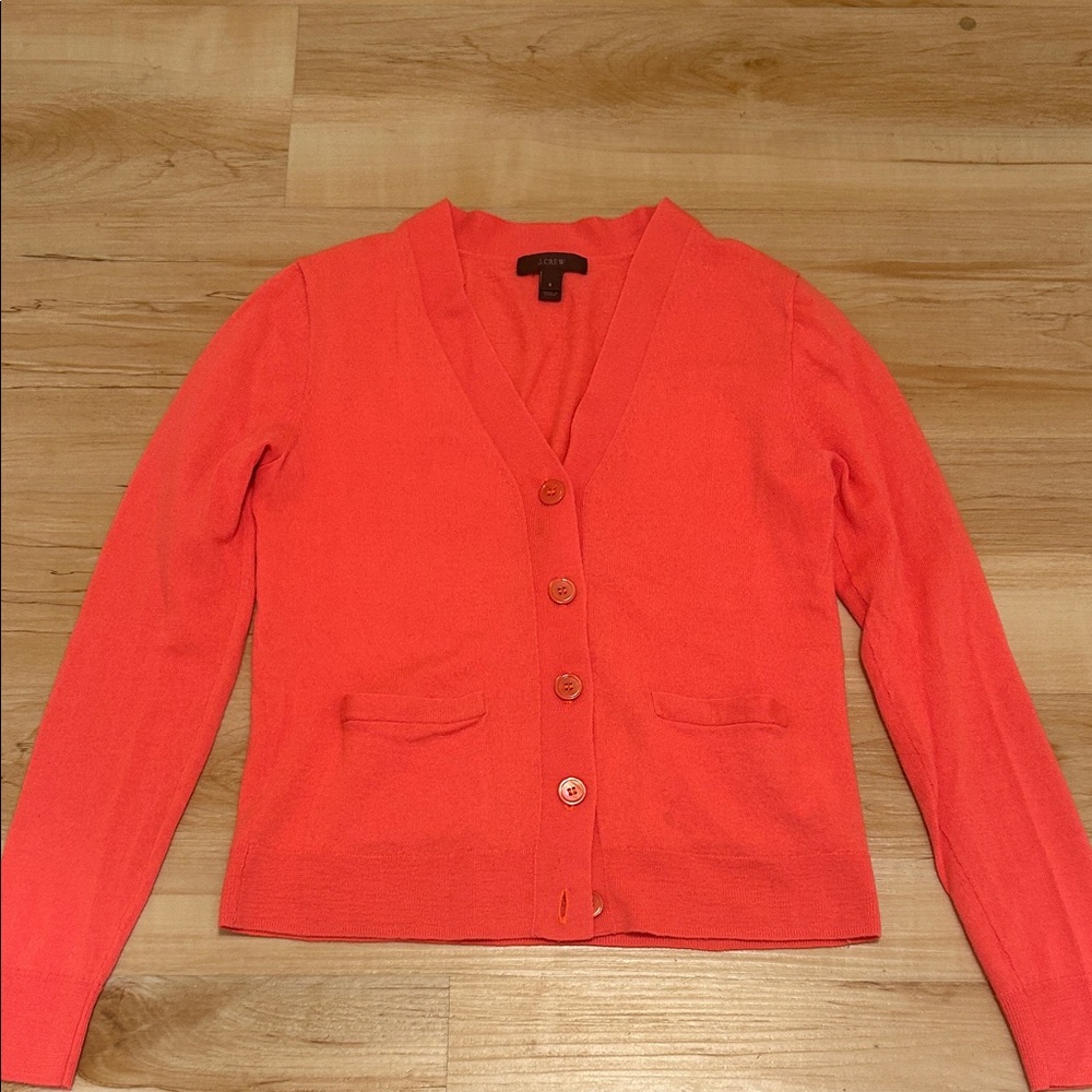 Women's J.Crew Coral Cardigan Sweater
